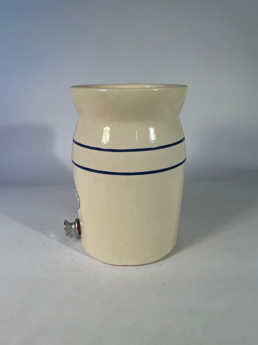 MIALI POTTERY CALIFORNIA Crock w/ Lid & Metal Spigot Beverage Dispense