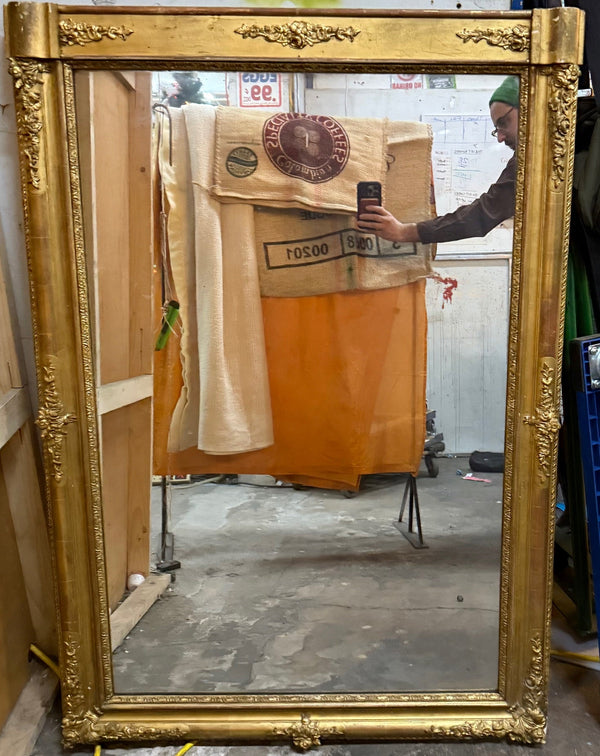 Old Gold Framed Mirror - Big Reuse