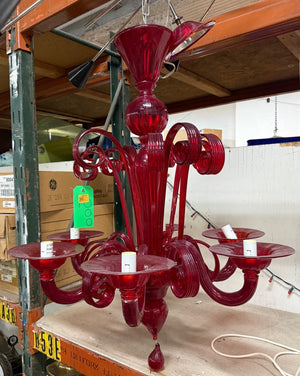 Red Murano Glass Chandelier - Big Reuse