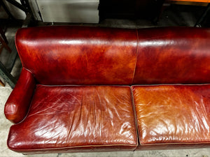 Restoration Hardware Red Leather Couch - Big Reuse