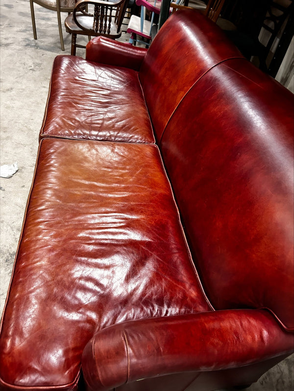 Restoration Hardware Red Leather Couch - Big Reuse