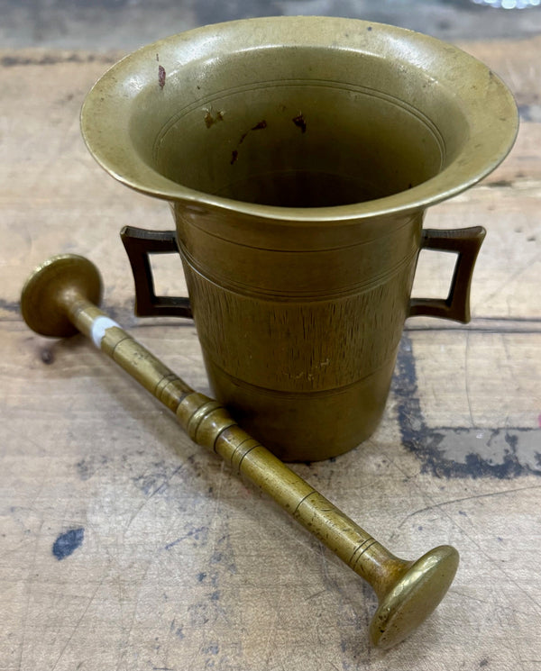 Solid Brass Mortar + Pestle 4” - Big Reuse