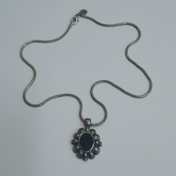 Sterling & Onyx Necklace - Big Reuse