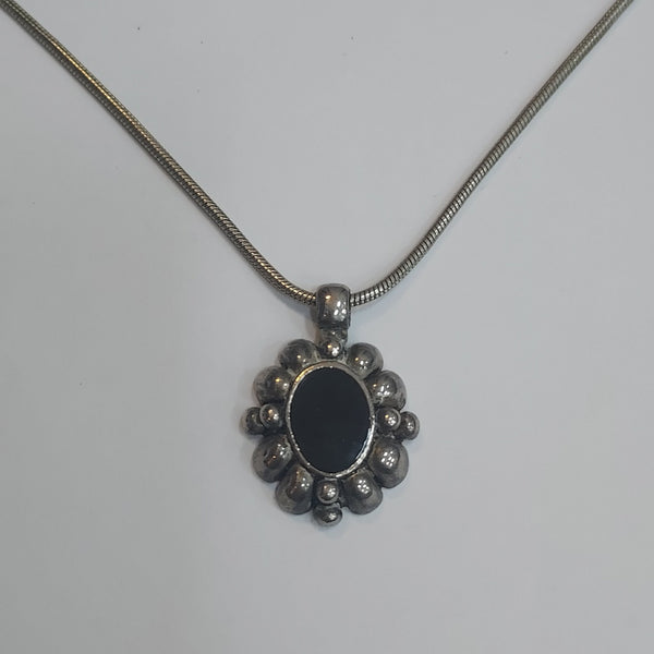 Sterling & Onyx Necklace - Big Reuse