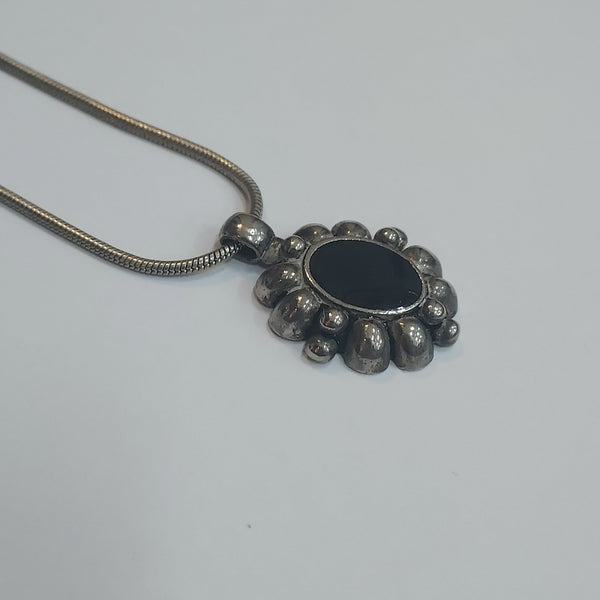 Sterling & Onyx Necklace - Big Reuse