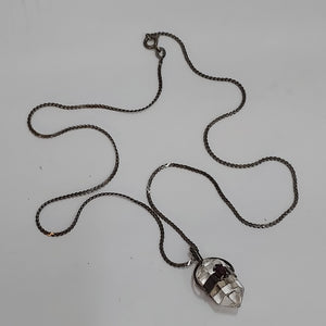 Sterling, Quartz & Garnet Necklace - Big Reuse