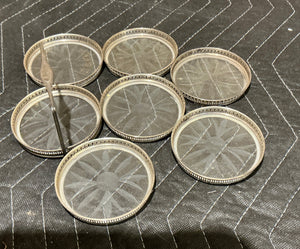 Sterling silver and glass coasters - Big Reuse