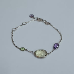 Sterling Silver & Stone Bracelet - Big Reuse