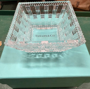 Tiffany & Co Woven Square 4" Crystal Glass - Big Reuse