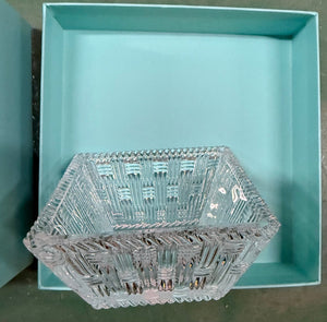 Tiffany & Co Woven Square 4" Crystal Glass - Big Reuse