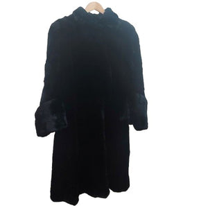 Vintage Black Fur Coat - Big Reuse