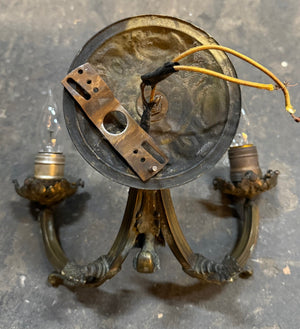 Vintage Cast Brass 2 - Armed Sconce - Big Reuse