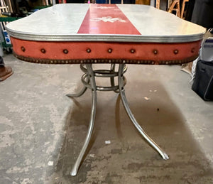 Vintage Formica Table w/ Red stripe - Big Reuse