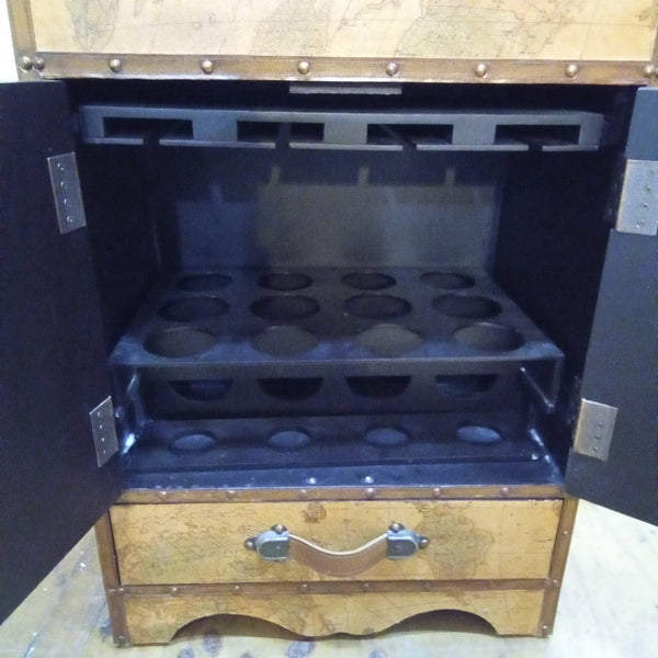 World Map Wine Bottle Cabinet - Big Reuse
