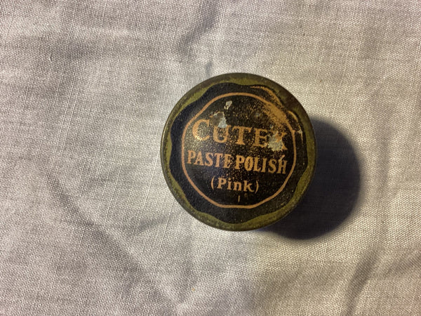 1927 CUTEX Nail Paste Polish Milk Glass Jar - Big Reuse
