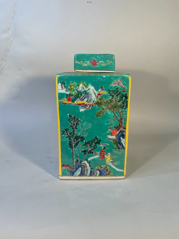 Dessau Home Square Teal Tea Jar - Big Reuse