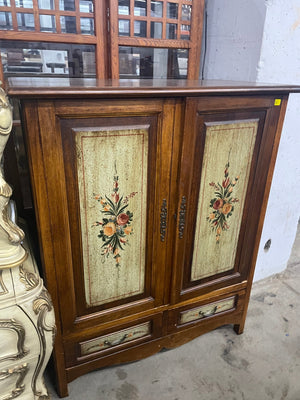 Domain Walnut Floral Media Cabinet - Big Reuse