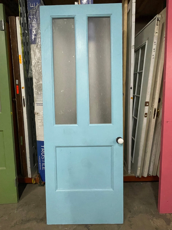 Double Frostel Panel Sold Wood Doors - Light Blue - Big Reuse