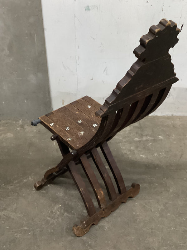 19th Century Moorish Wood Folding Chair