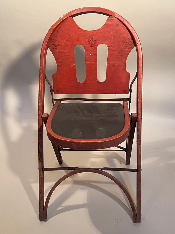 1920s Vintage Louis Rastetter & Sons Kumfort Folding Chinoiserie Chairs- Set of 5