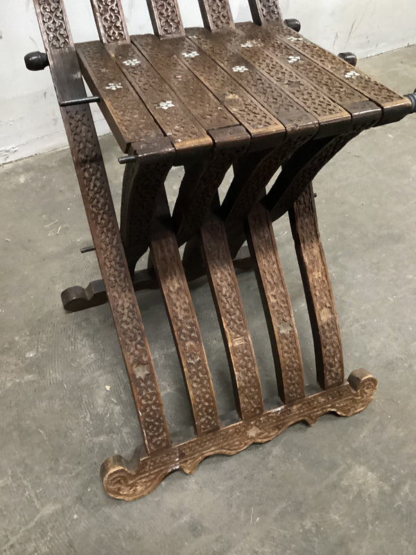 19th Century Moorish Wood Folding Chair