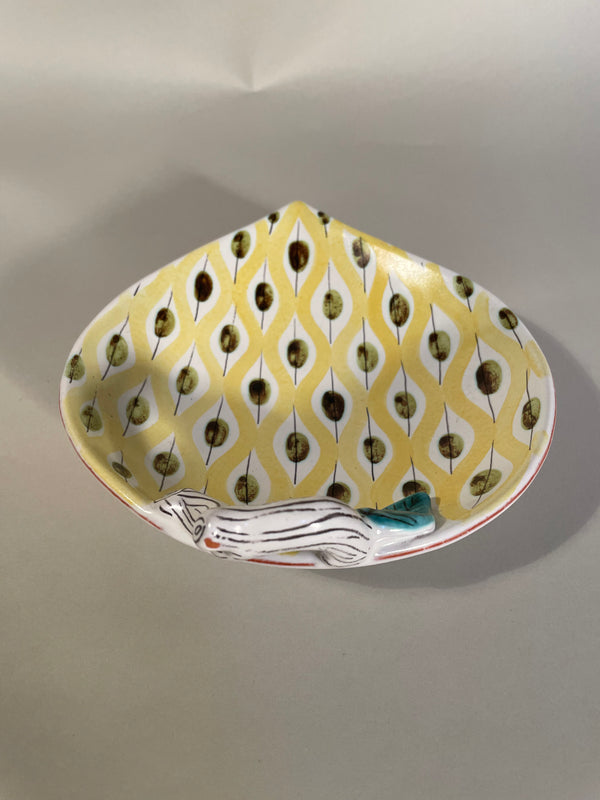 Stig Lindberg Yellow, Black, and White Decorative Ceramic Bowl