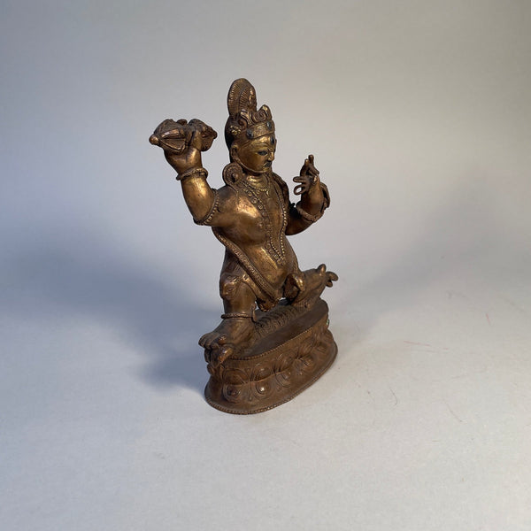 Silver-Inlaid Gilt Bronze Figure of Vajrapani - Nepal 18th Century - Big Reuse