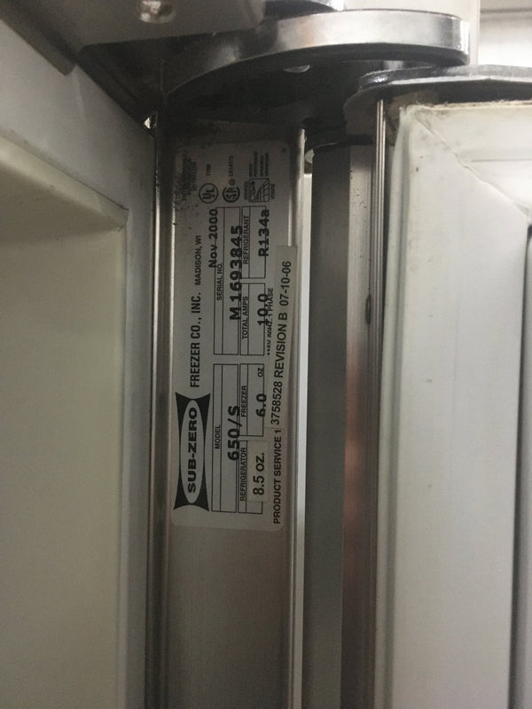 Sub-Zero Model 650/S Refrigerator - Big Reuse