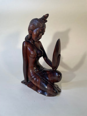 Vintage Balinese Carved Wood Statue - Big Reuse