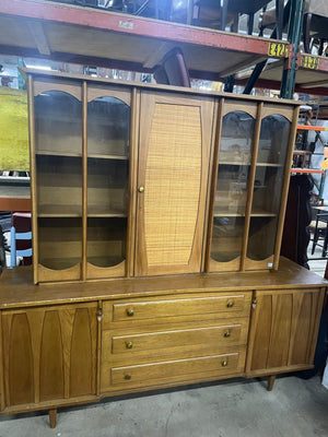 Vintage Danish Walnut Mid Century Modern China Cabinet - Big Reuse