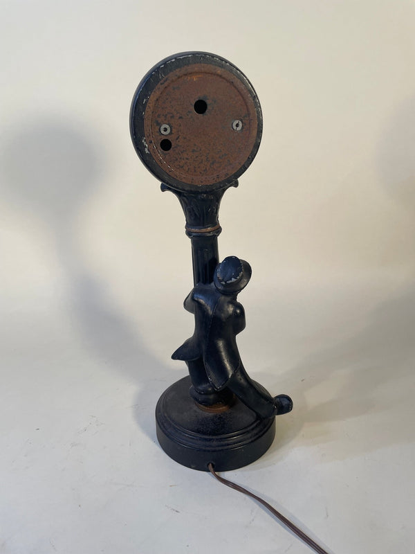Vintage Drunk Man on Lamp Post Backwards Clock - Big Reuse
