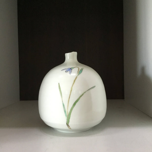 Vintage Hand Painted Japanese Single Stem Ceramic Vase - Big Reuse
