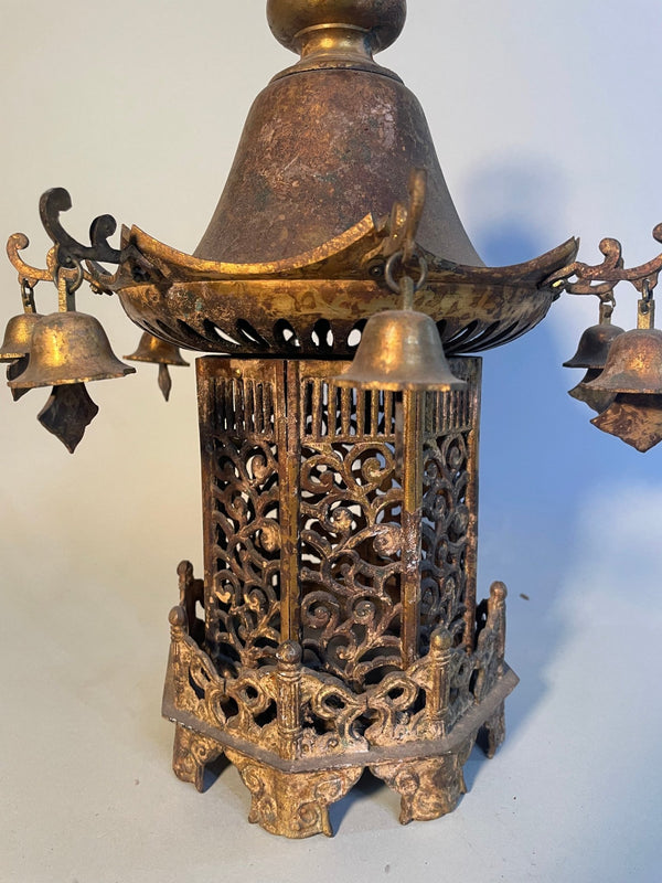Vintage Japanese Buddhist Copper Lantern - Big Reuse
